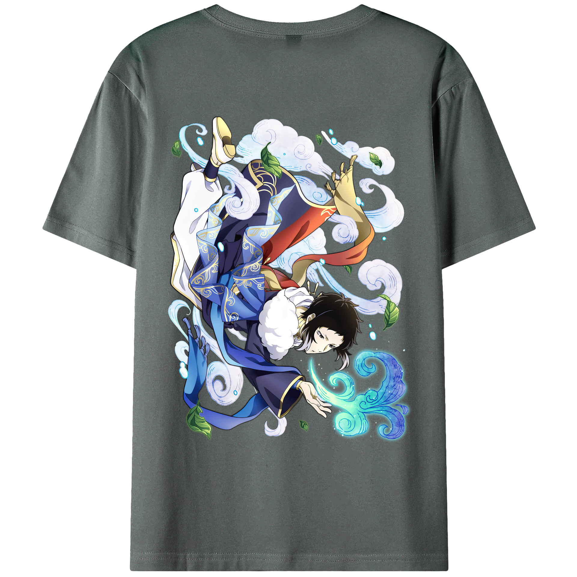 （画像用） 文豪ストレイドッグス Bungo Stray Dogs 綿100％ メンズ半袖Tシャツ（バックプリント） 通気性